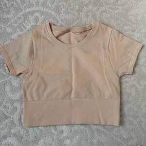Beige Cropped Athletic atop